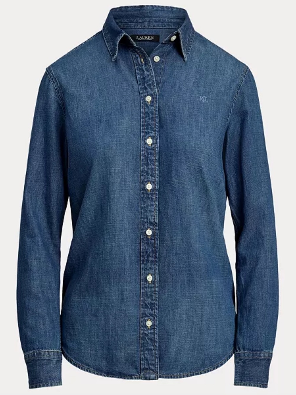 Lauren Ralph Lauren Women's Straight-Fit Denim Shirt size large NWT